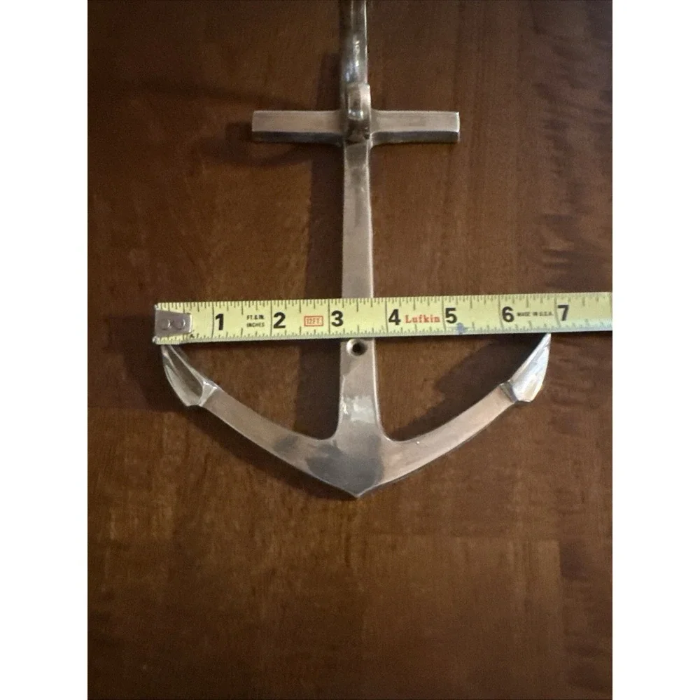Vintage Brass Anchor Wall Hook Nautical Maritime Coat Towel Hanger 9x7 Decor